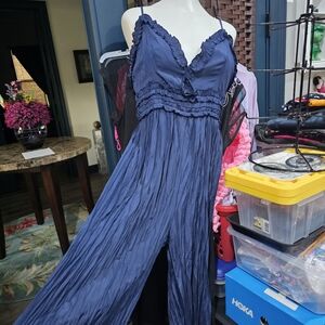 Bella Mae Jumpsuit Romper Size M Adjustable Straps Blue Sexy READ